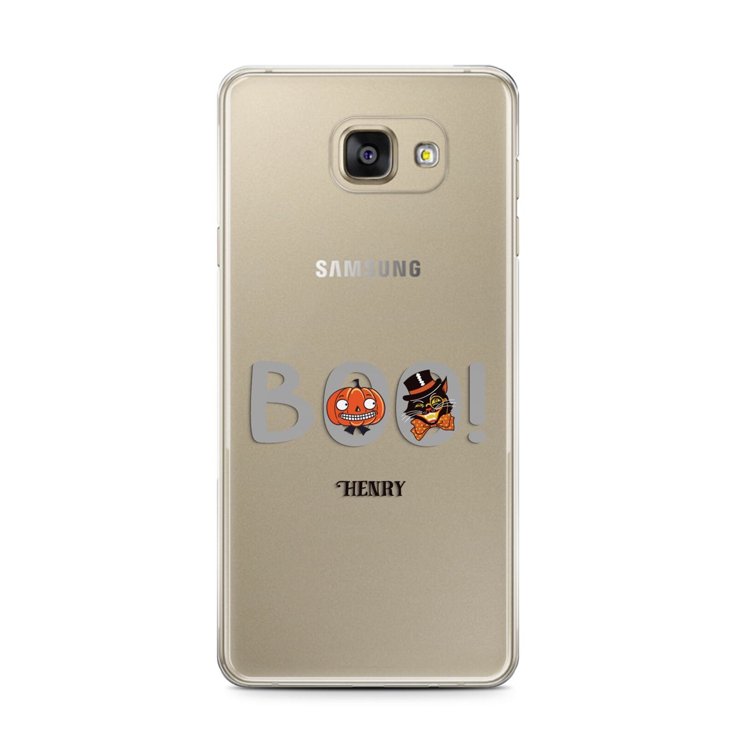 Boo Personalised Samsung Galaxy A7 2016 Case on gold phone