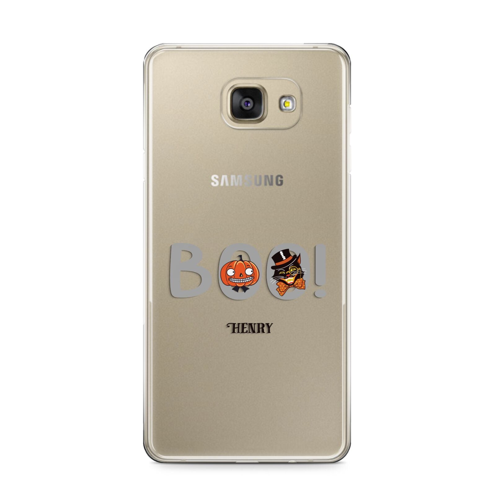 Boo Personalised Samsung Galaxy A9 2016 Case on gold phone