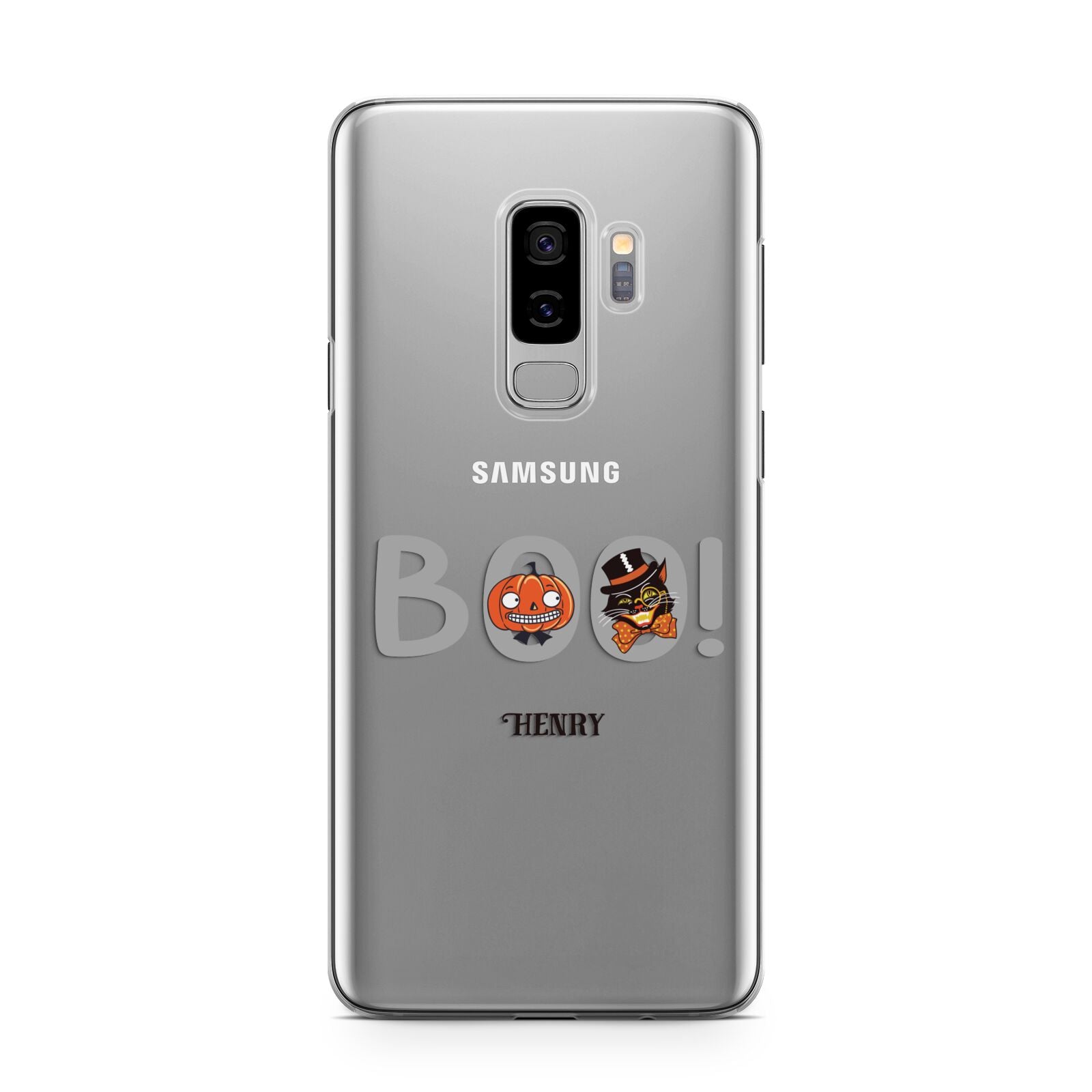 Boo Personalised Samsung Galaxy S9 Plus Case on Silver phone