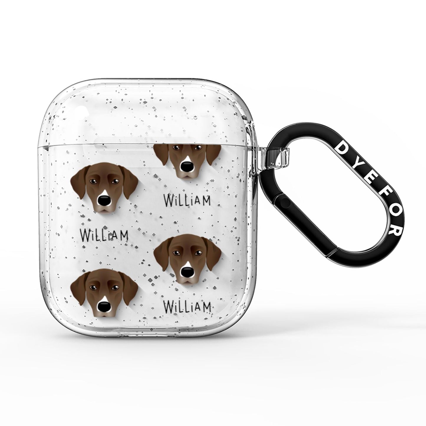 Borador Icon with Name AirPods Glitter Case