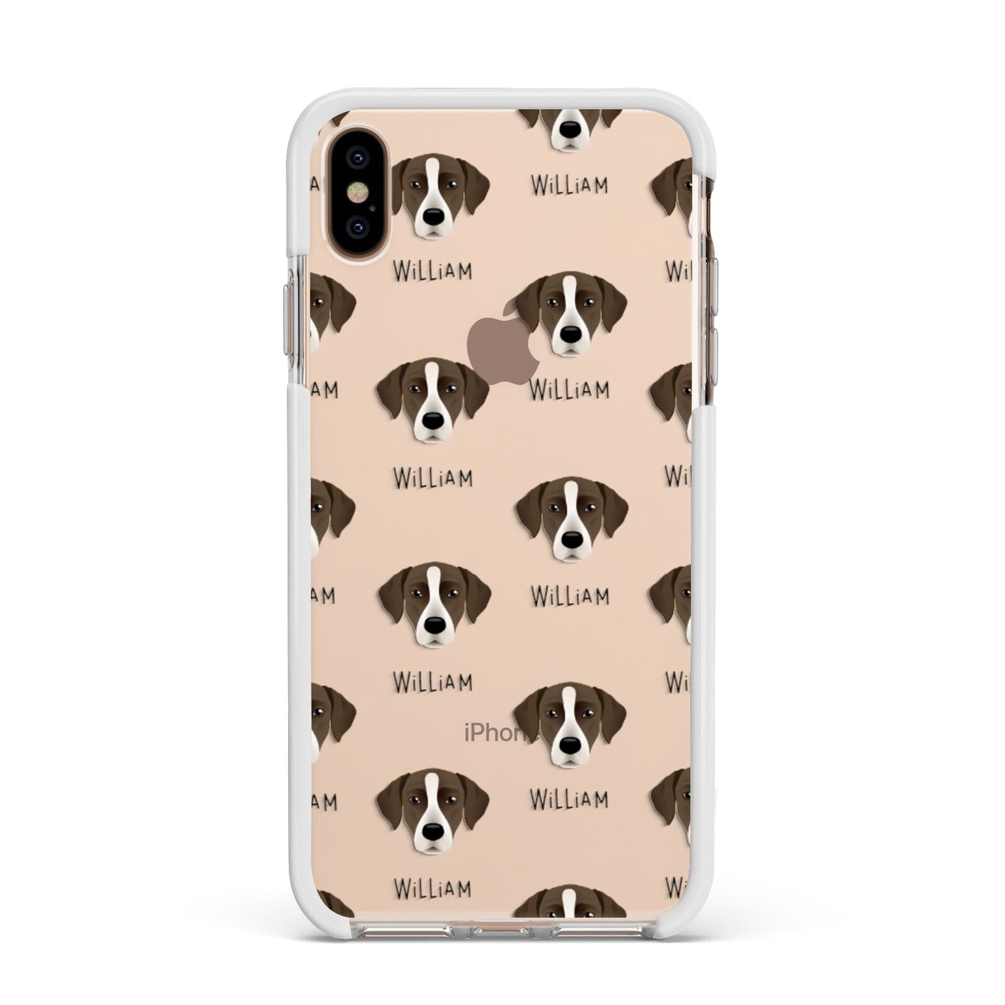 Borador Icon with Name Apple iPhone Xs Max Impact Case White Edge on Gold Phone