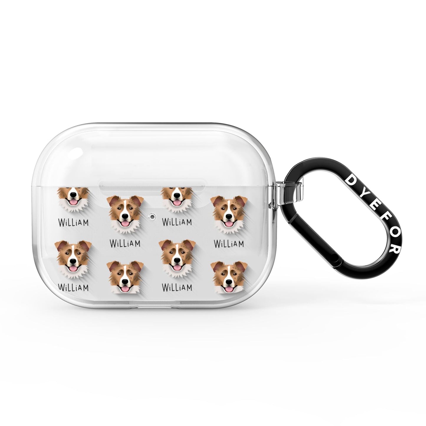 Border Collie Icon with Name AirPods Pro Clear Case