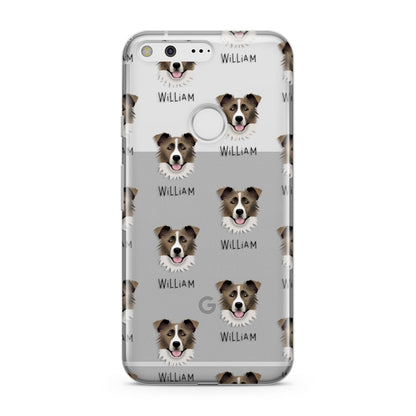 Border Collie Icon with Name Google Pixel Case