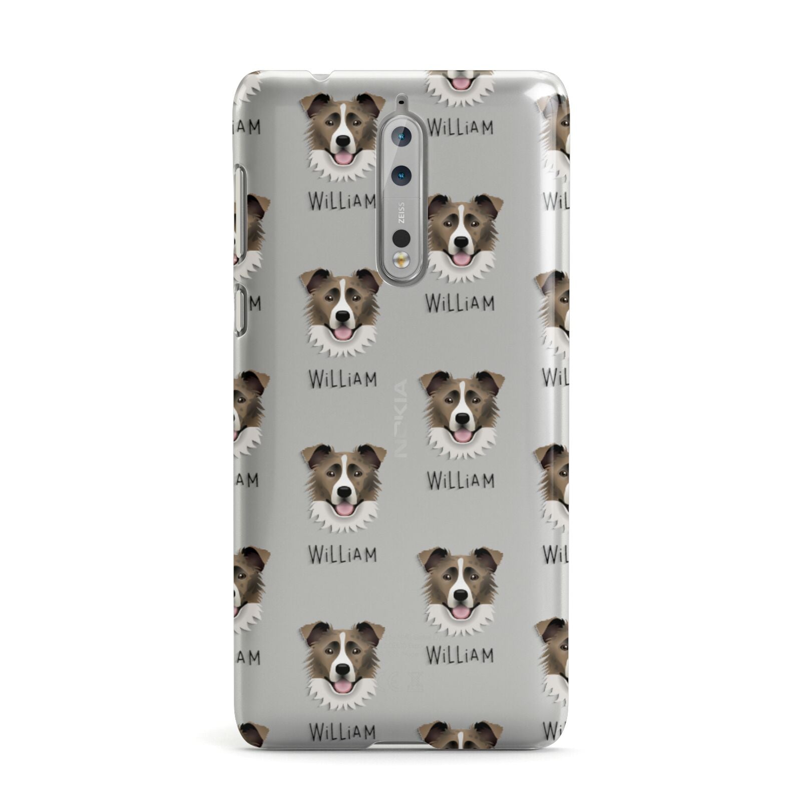 Border Collie Icon with Name Nokia Case