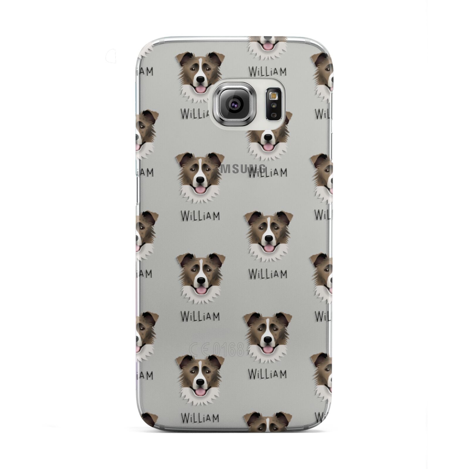 Border Collie Icon with Name Samsung Galaxy S6 Edge Case