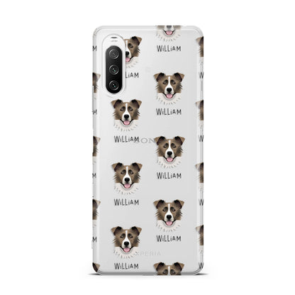 Border Collie Icon with Name Sony Xperia 10 III Case