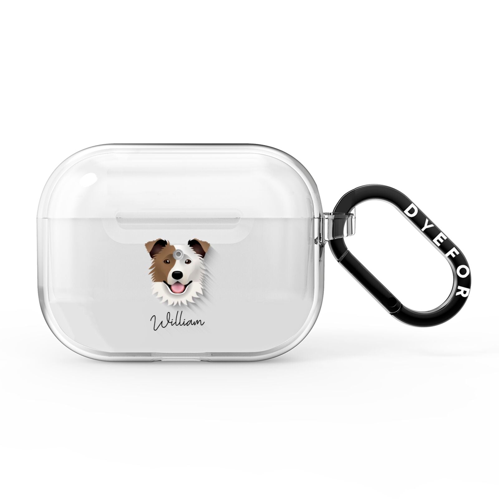 Border Collie Personalised AirPods Pro Clear Case