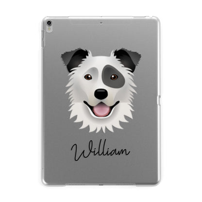Border Collie Personalised Apple iPad Silver Case