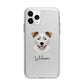 Border Collie Personalised Apple iPhone 11 Pro in Silver with Bumper Case
