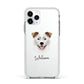 Border Collie Personalised Apple iPhone 11 Pro in Silver with White Impact Case