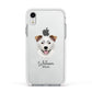 Border Collie Personalised Apple iPhone XR Impact Case White Edge on Silver Phone