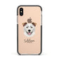 Border Collie Personalised Apple iPhone Xs Impact Case Black Edge on Gold Phone