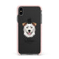 Border Collie Personalised Apple iPhone Xs Max Impact Case Pink Edge on Black Phone