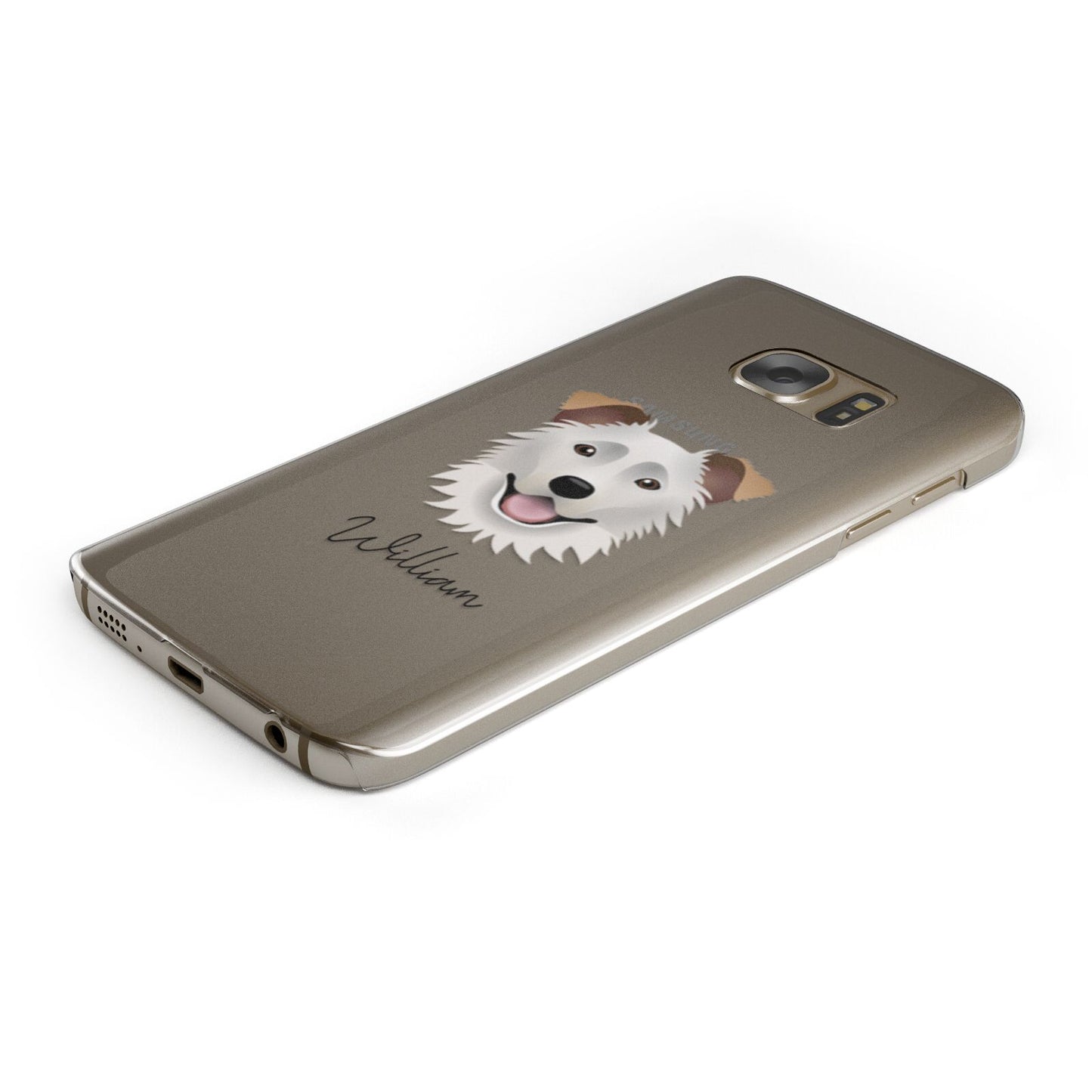 Border Collie Personalised Samsung Galaxy Case Bottom Cutout