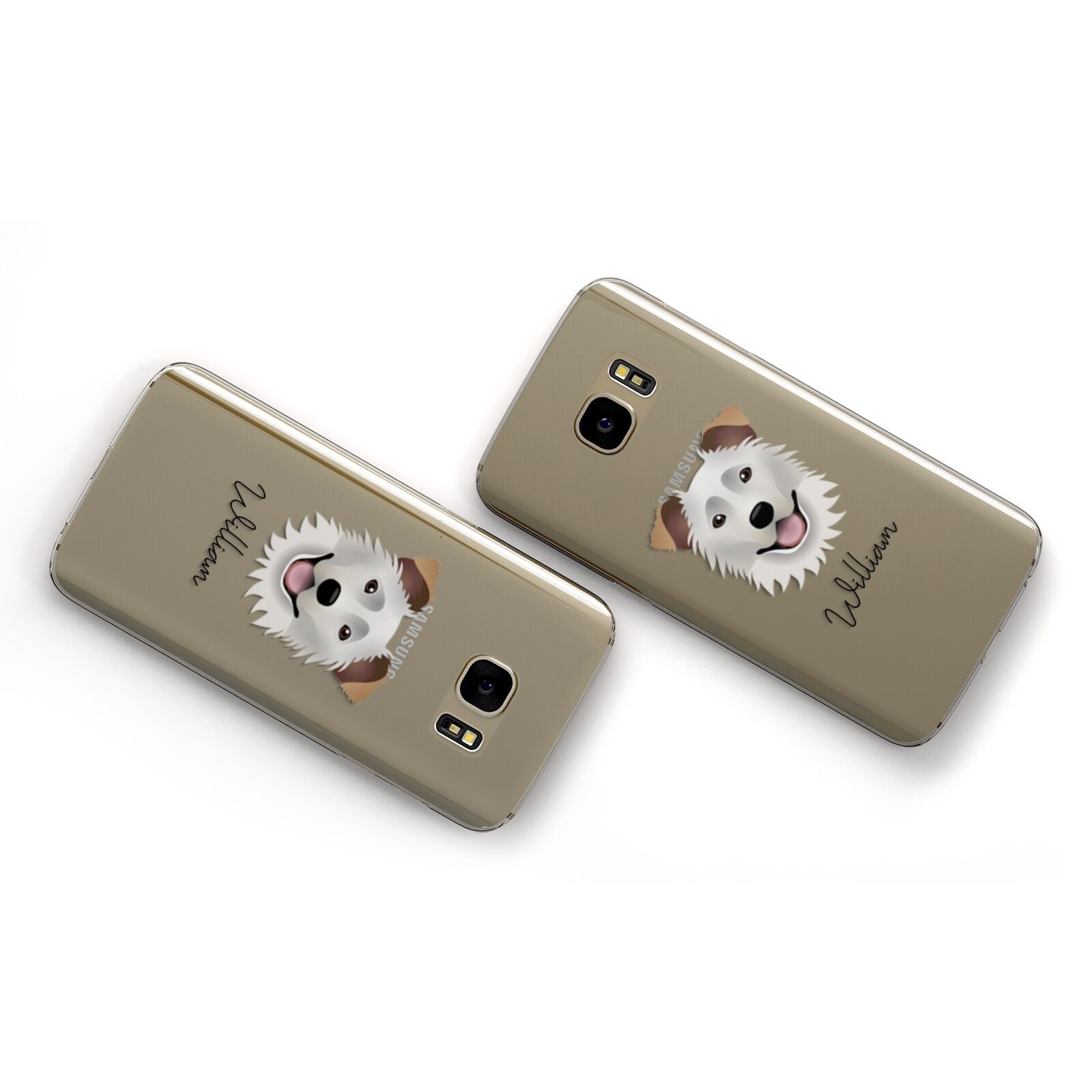 Border Collie Personalised Samsung Galaxy Case Flat Overview