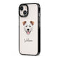 Border Collie Personalised iPhone 13 Black Impact Case Side Angle on Silver phone