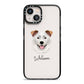 Border Collie Personalised iPhone 13 Black Impact Case on Silver phone