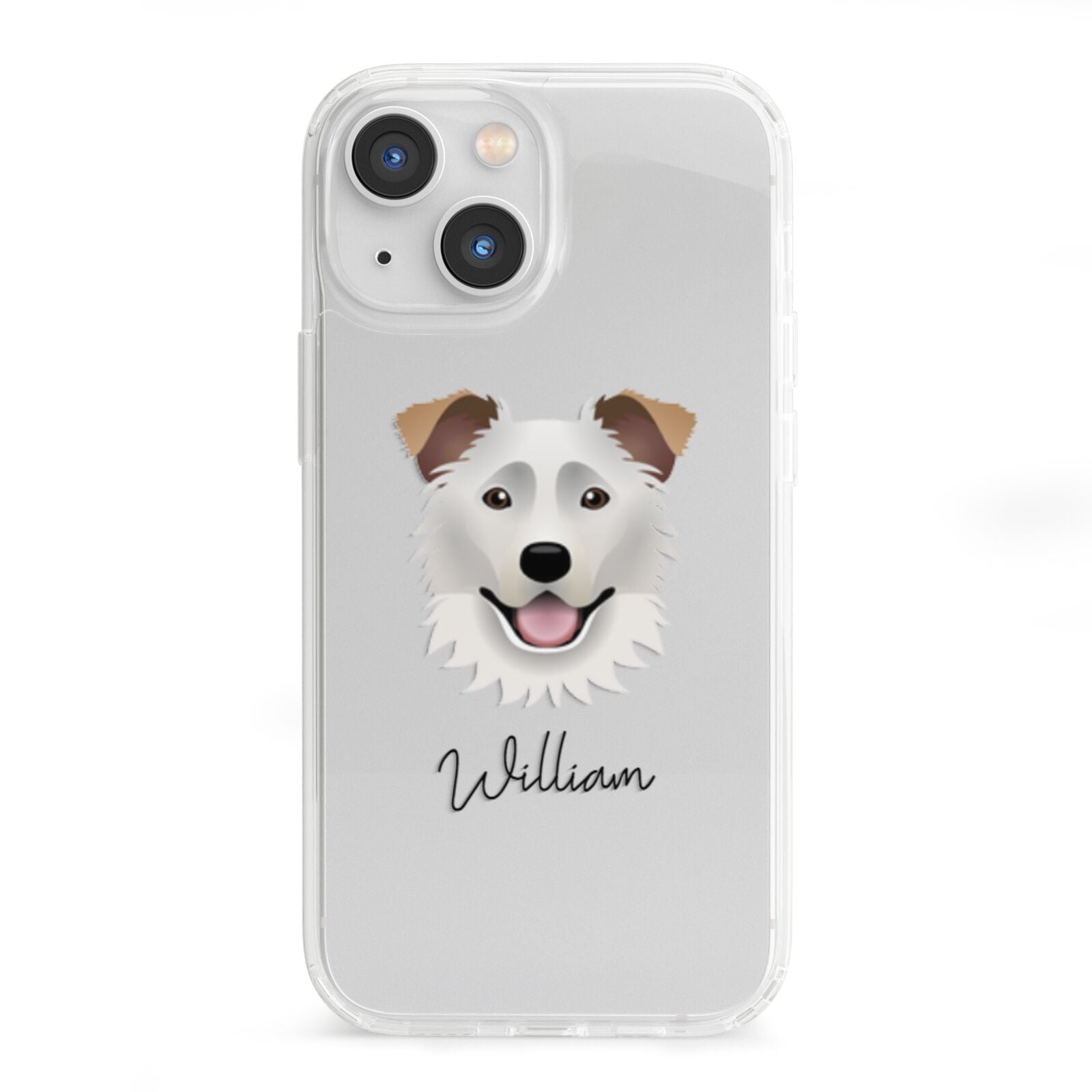 Border Collie Personalised iPhone 13 Mini Clear Bumper Case