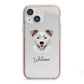 Border Collie Personalised iPhone 13 Mini TPU Impact Case with Pink Edges