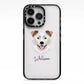 Border Collie Personalised iPhone 13 Pro Black Impact Case on Silver phone