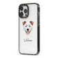 Border Collie Personalised iPhone 13 Pro Max Black Impact Case Side Angle on Silver phone