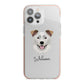 Border Collie Personalised iPhone 13 Pro Max TPU Impact Case with Pink Edges