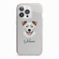 Border Collie Personalised iPhone 13 Pro TPU Impact Case with Pink Edges