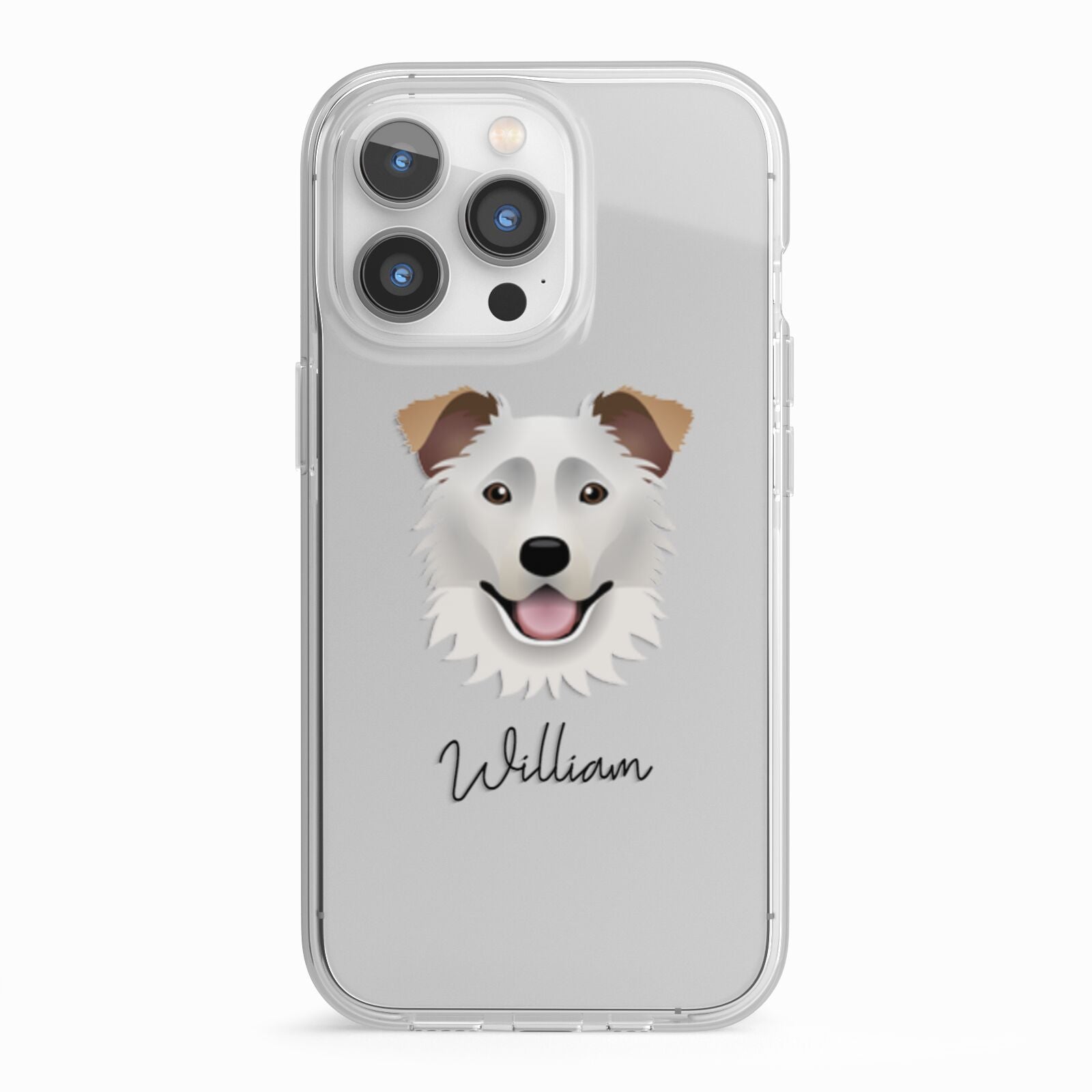 Border Collie Personalised iPhone 13 Pro TPU Impact Case with White Edges