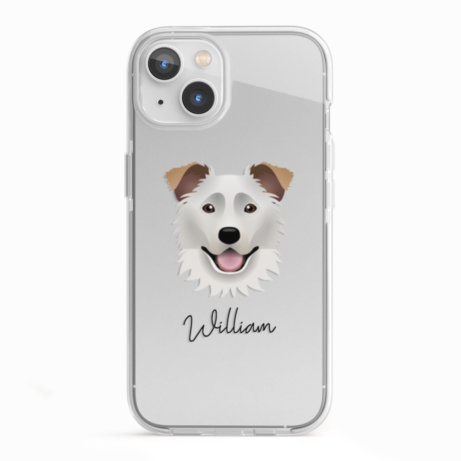 Border Collie Personalised iPhone 13 TPU Impact Case with White Edges