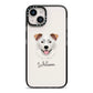 Border Collie Personalised iPhone 14 Black Impact Case on Silver phone