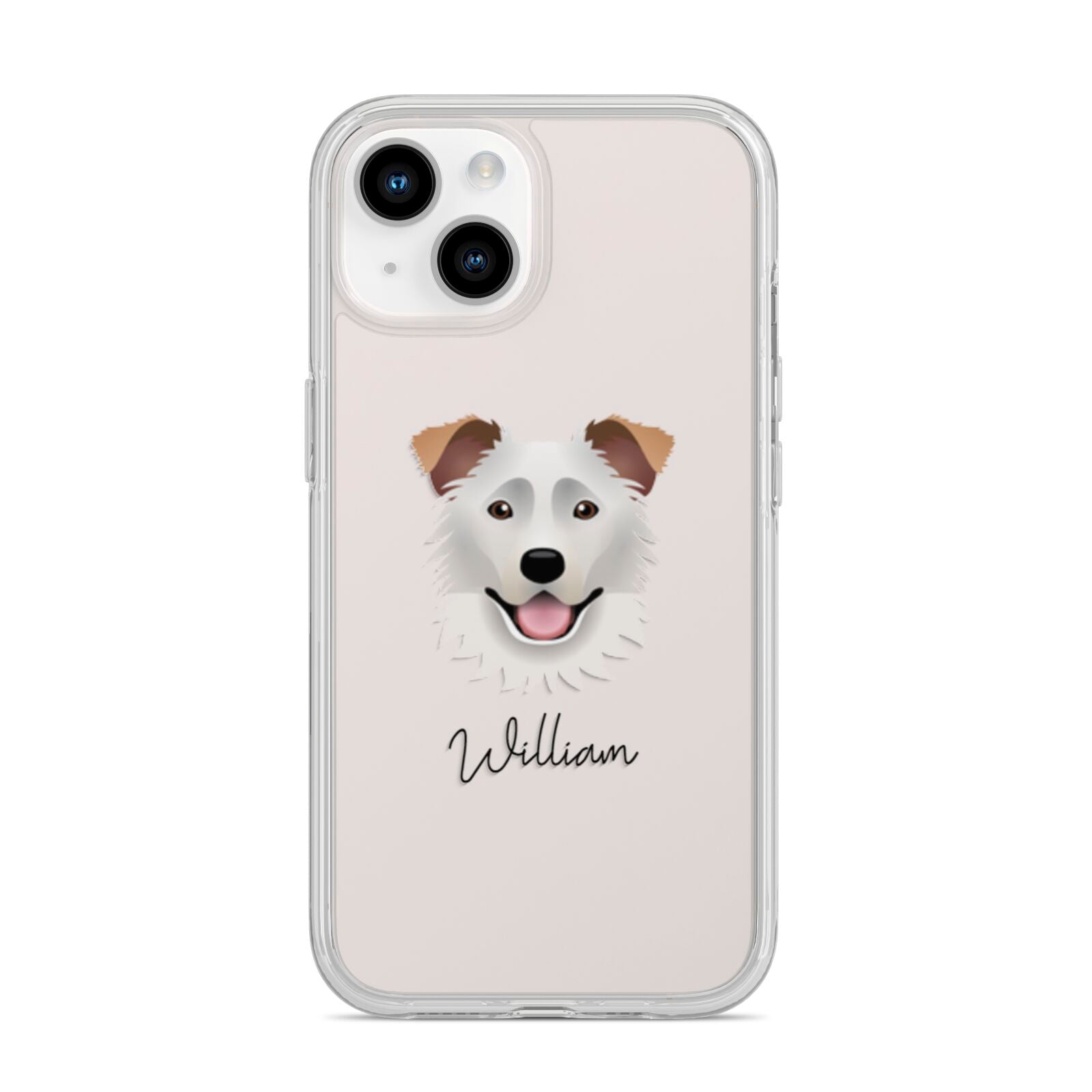 Border Collie Personalised iPhone 14 Clear Tough Case Starlight