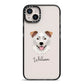 Border Collie Personalised iPhone 14 Plus Black Impact Case on Silver phone