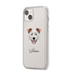 Border Collie Personalised iPhone 14 Plus Clear Tough Case Starlight Angled Image