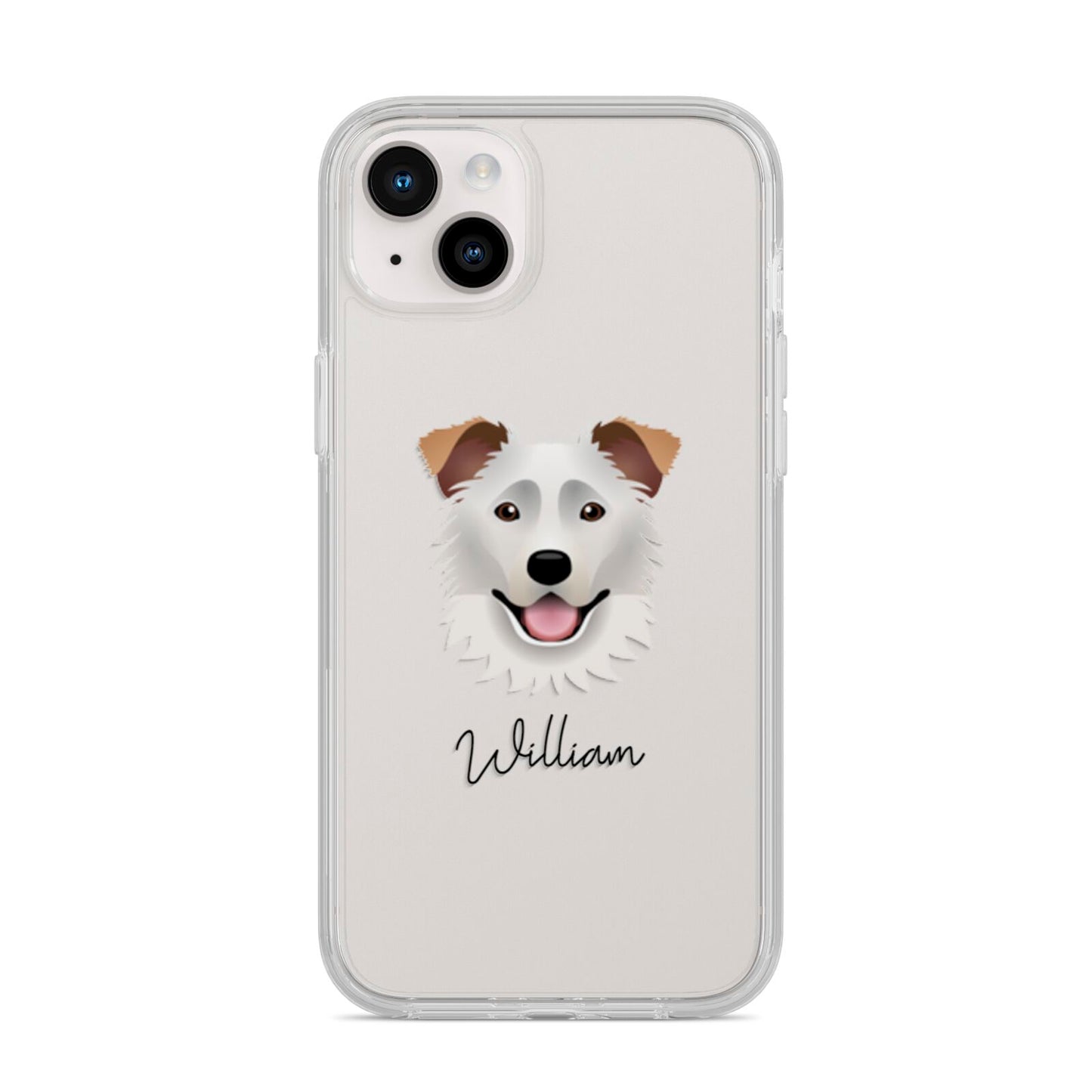 Border Collie Personalised iPhone 14 Plus Clear Tough Case Starlight