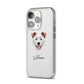 Border Collie Personalised iPhone 14 Pro Clear Tough Case Silver Angled Image