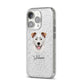 Border Collie Personalised iPhone 14 Pro Glitter Tough Case Silver Angled Image