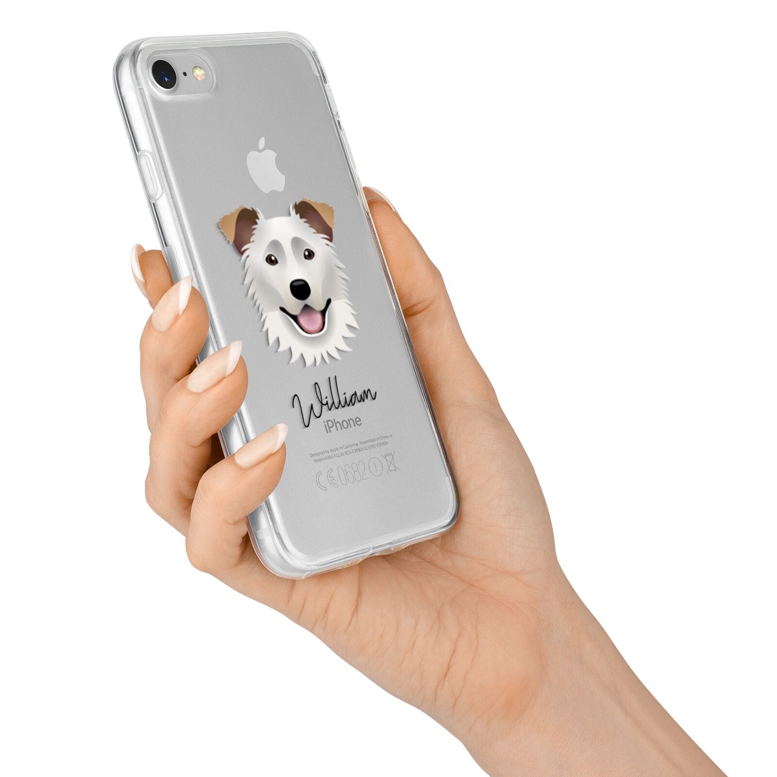 Border Collie Personalised iPhone 7 Bumper Case on Silver iPhone Alternative Image