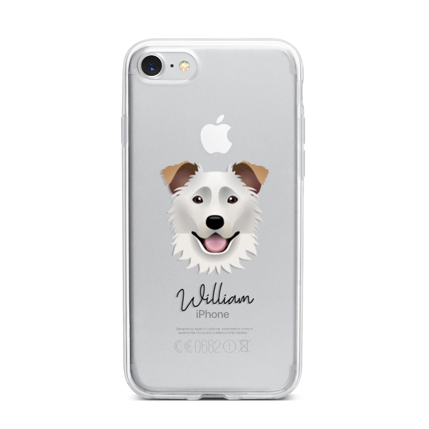 Border Collie Personalised iPhone 7 Bumper Case on Silver iPhone