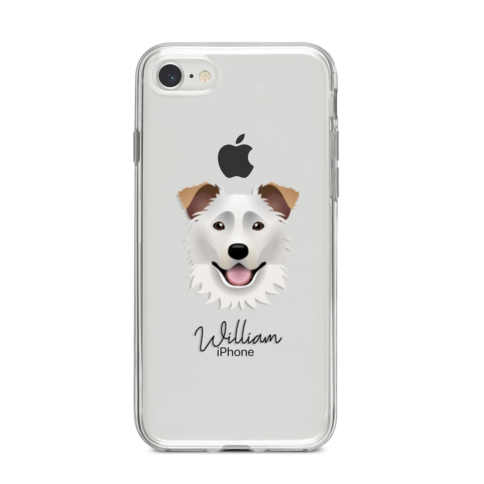 Border Collie Personalised iPhone 8 Bumper Case on Silver iPhone