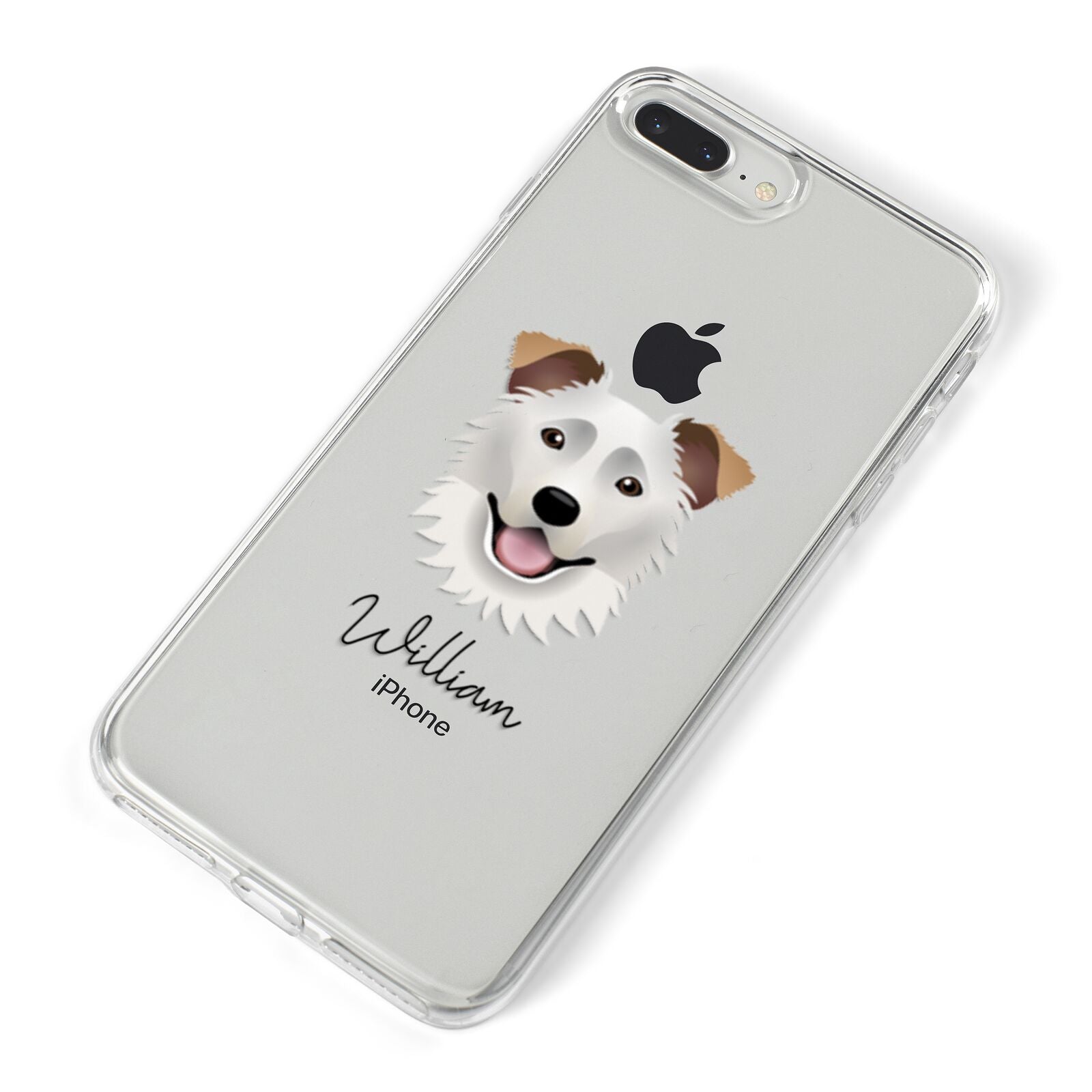 Border Collie Personalised iPhone 8 Plus Bumper Case on Silver iPhone Alternative Image