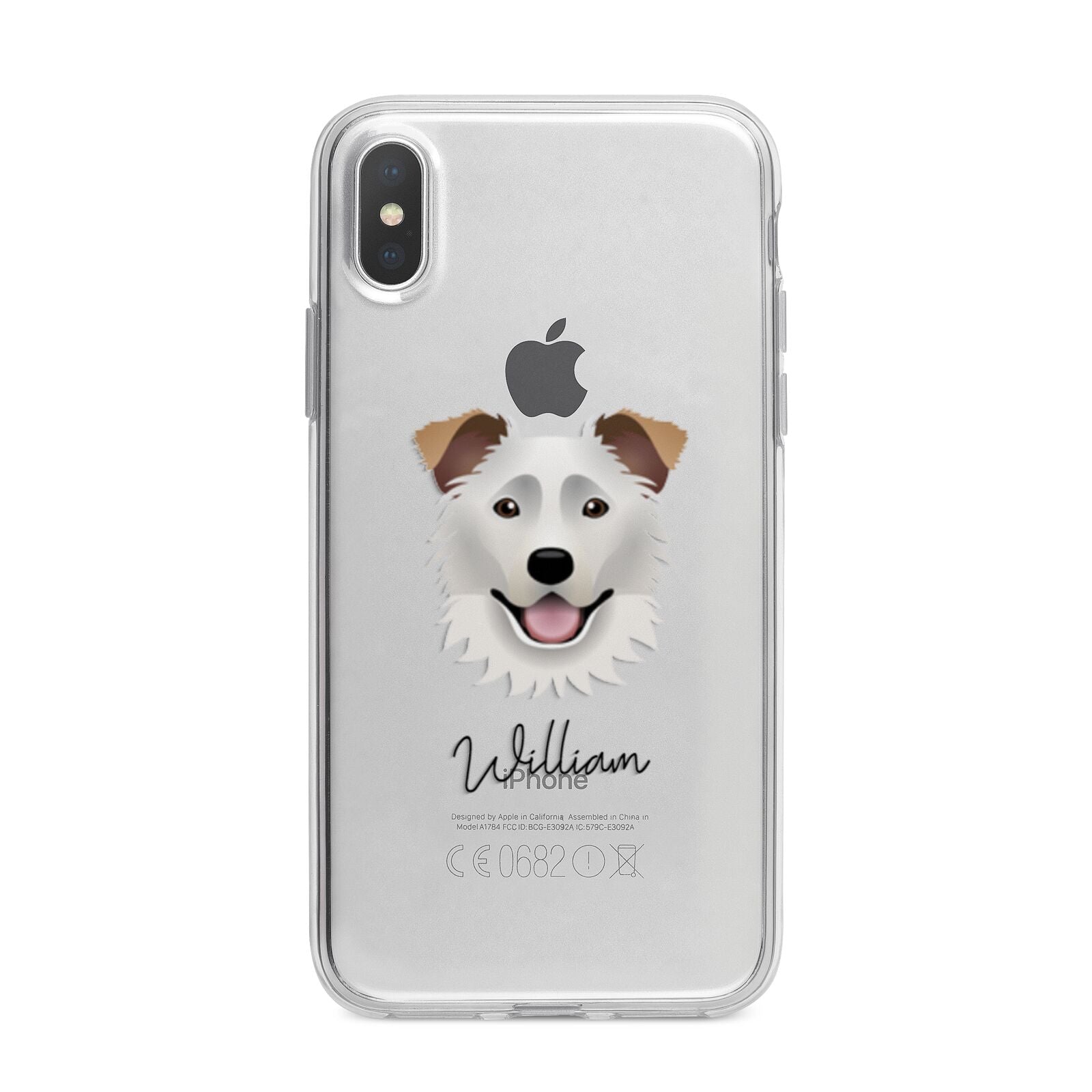 Border Collie Personalised iPhone X Bumper Case on Silver iPhone Alternative Image 1