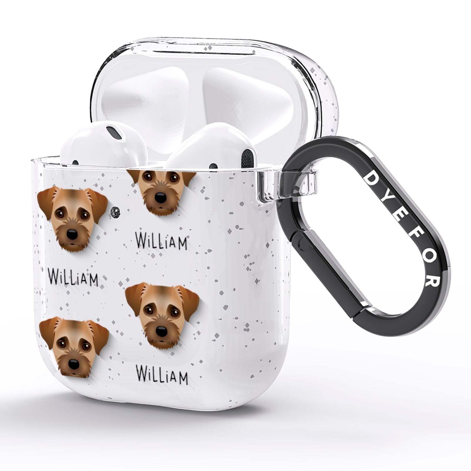 Border Terrier Icon with Name AirPods Glitter Case Side Image