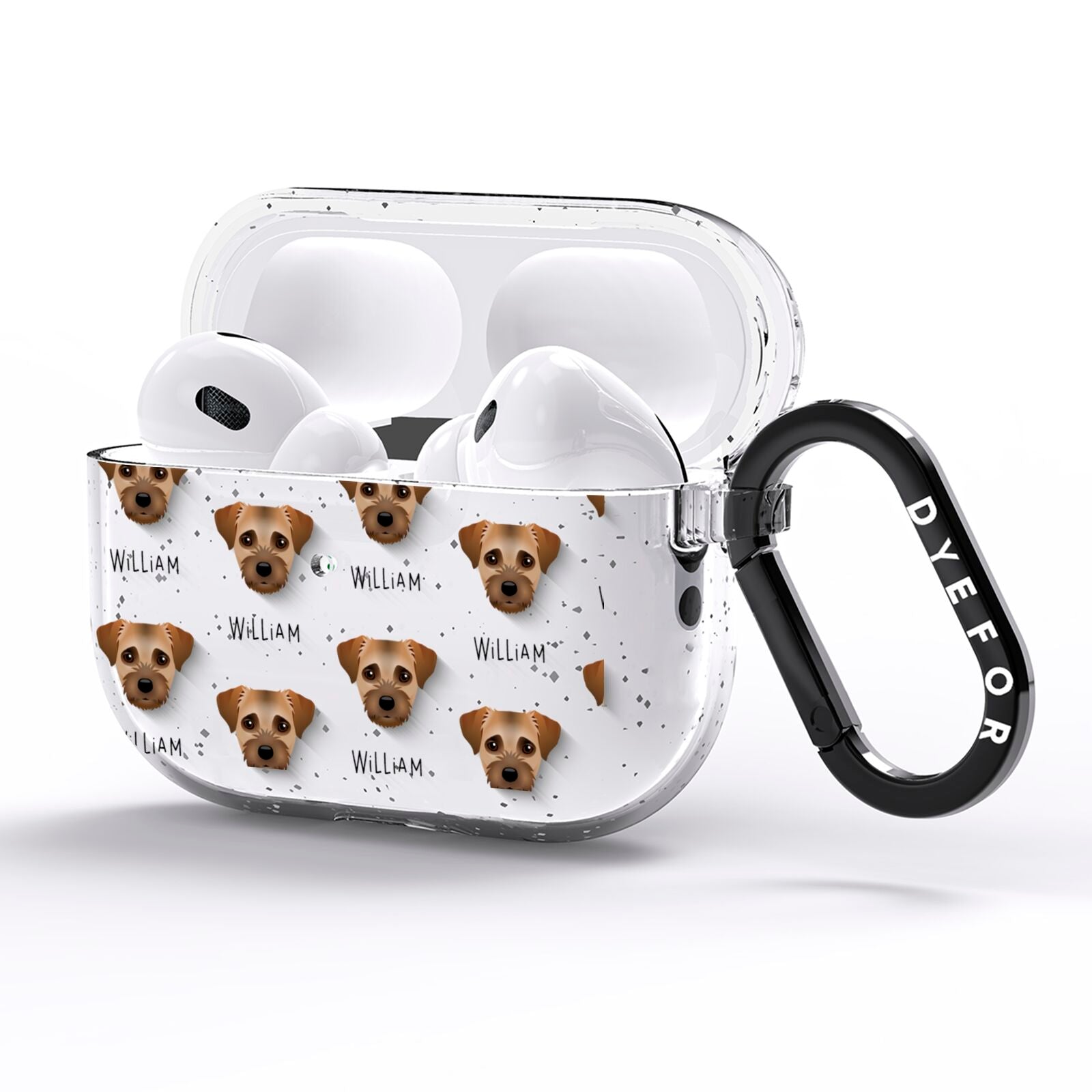 Border Terrier Icon with Name AirPods Pro Glitter Case Side Image