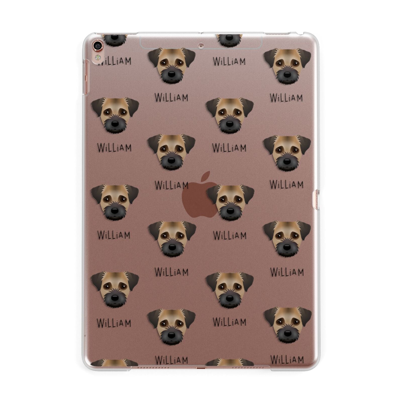 Border Terrier Icon with Name Apple iPad Rose Gold Case