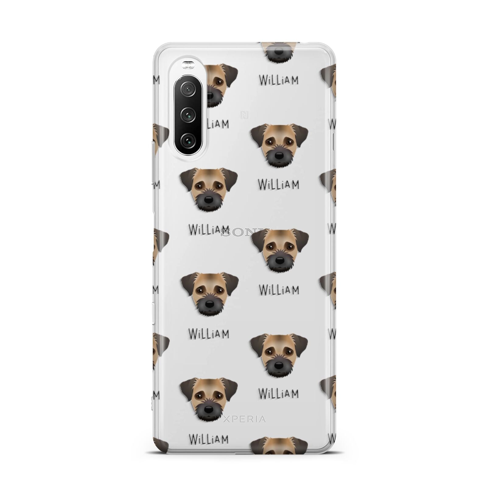 Border Terrier Icon with Name Sony Xperia 10 III Case