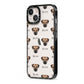 Border Terrier Icon with Name iPhone 13 Black Impact Case Side Angle on Silver phone