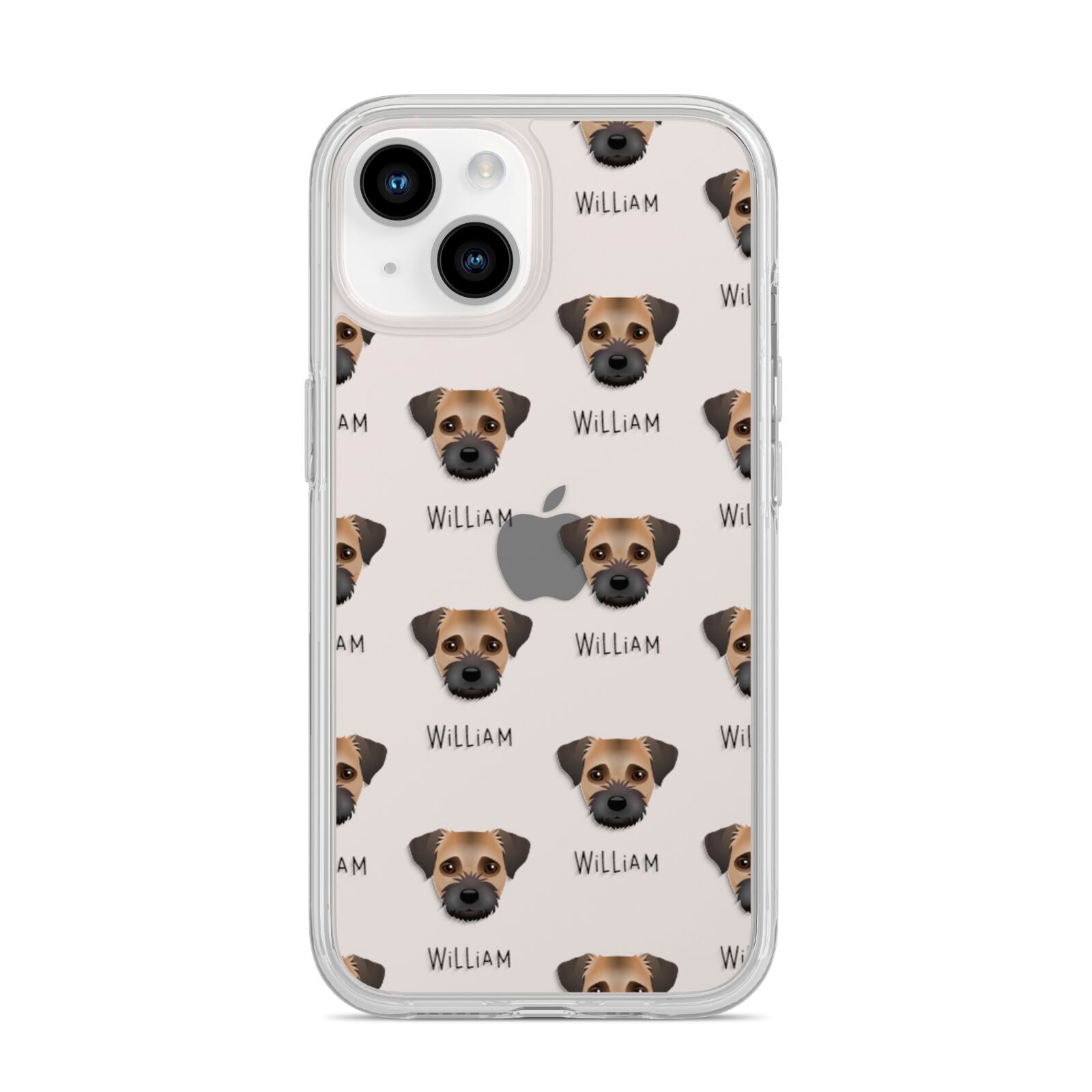 Border Terrier Icon with Name iPhone 14 Clear Tough Case Starlight