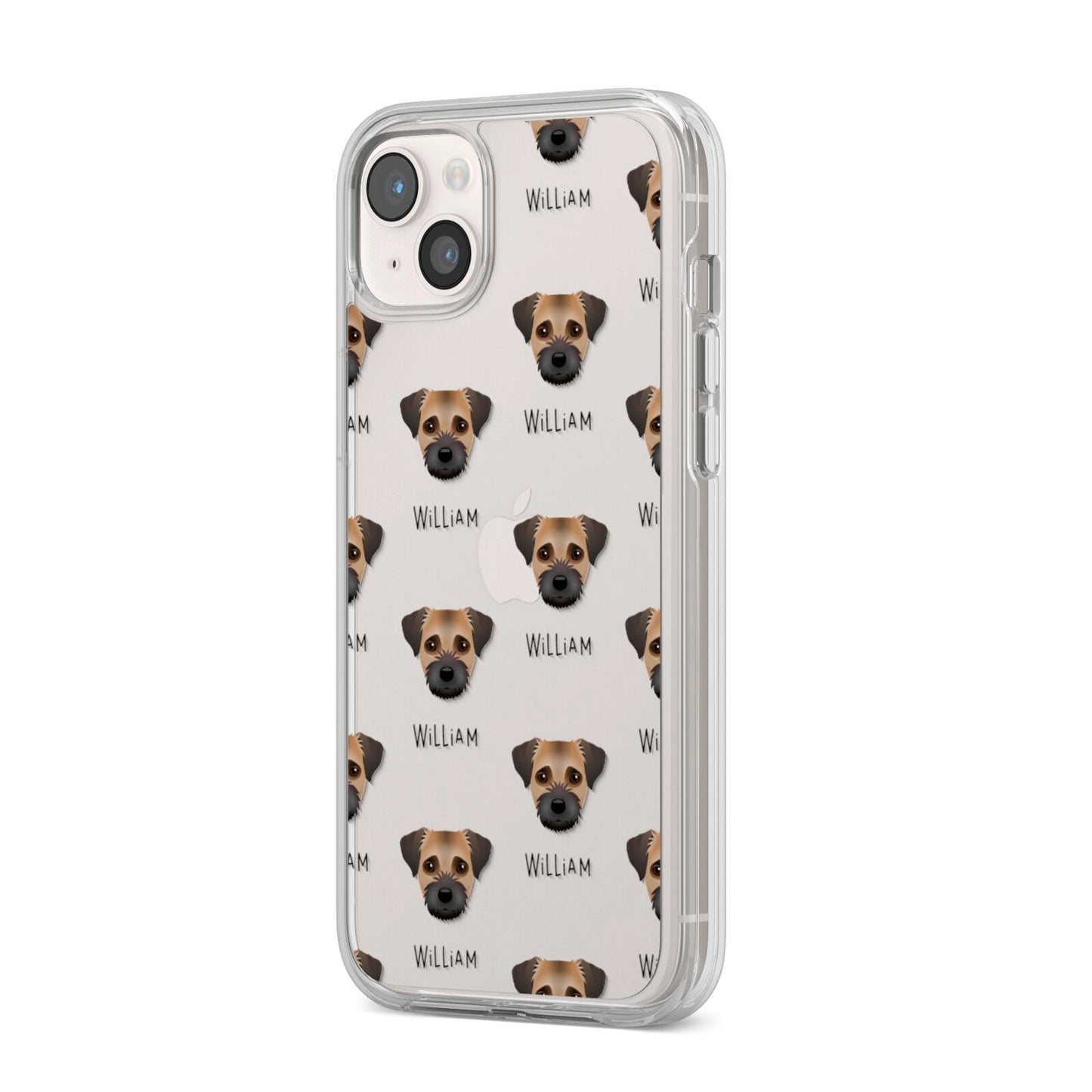 Border Terrier Icon with Name iPhone 14 Plus Clear Tough Case Starlight Angled Image
