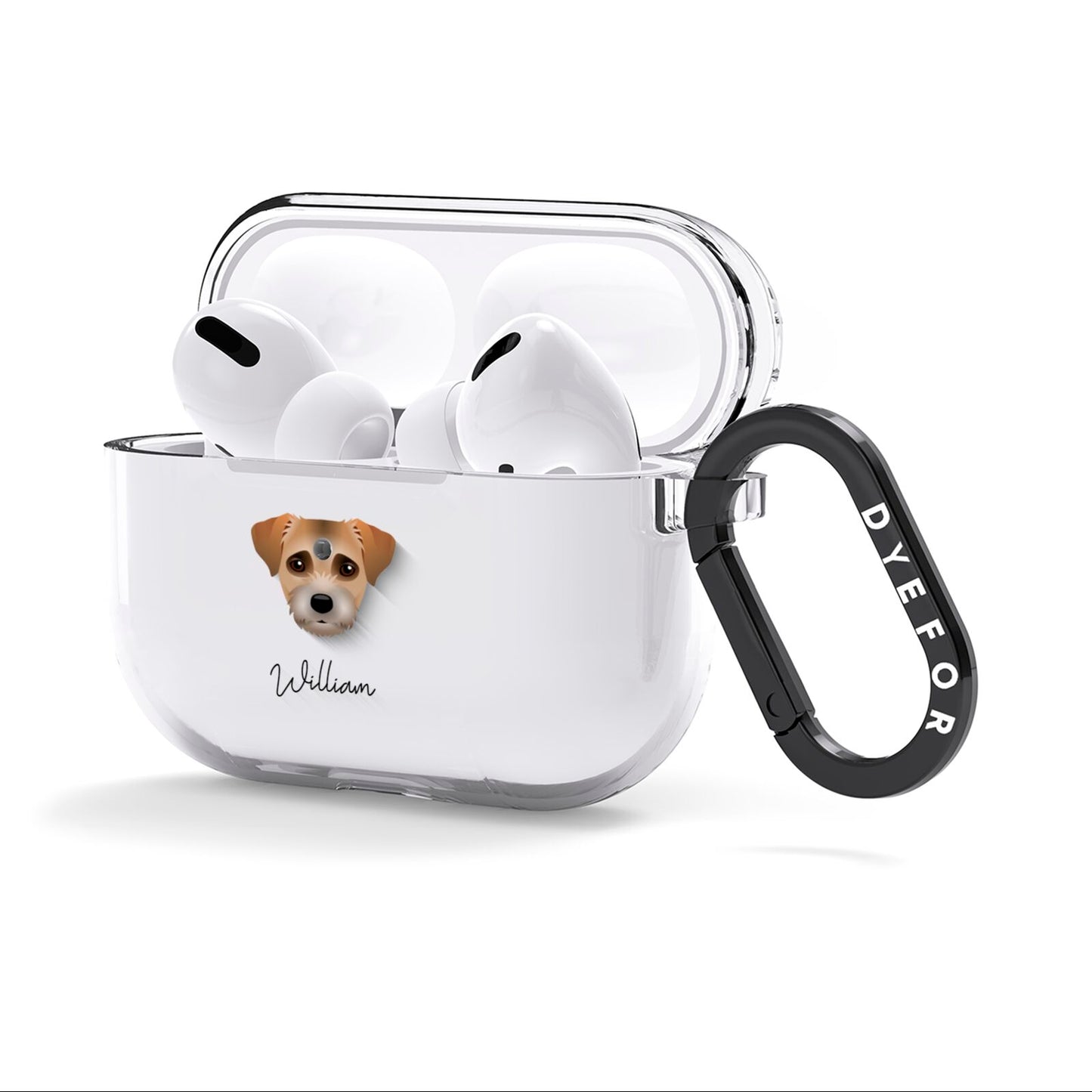 Border Terrier Personalised AirPods Clear Case 3rd Gen Side Image