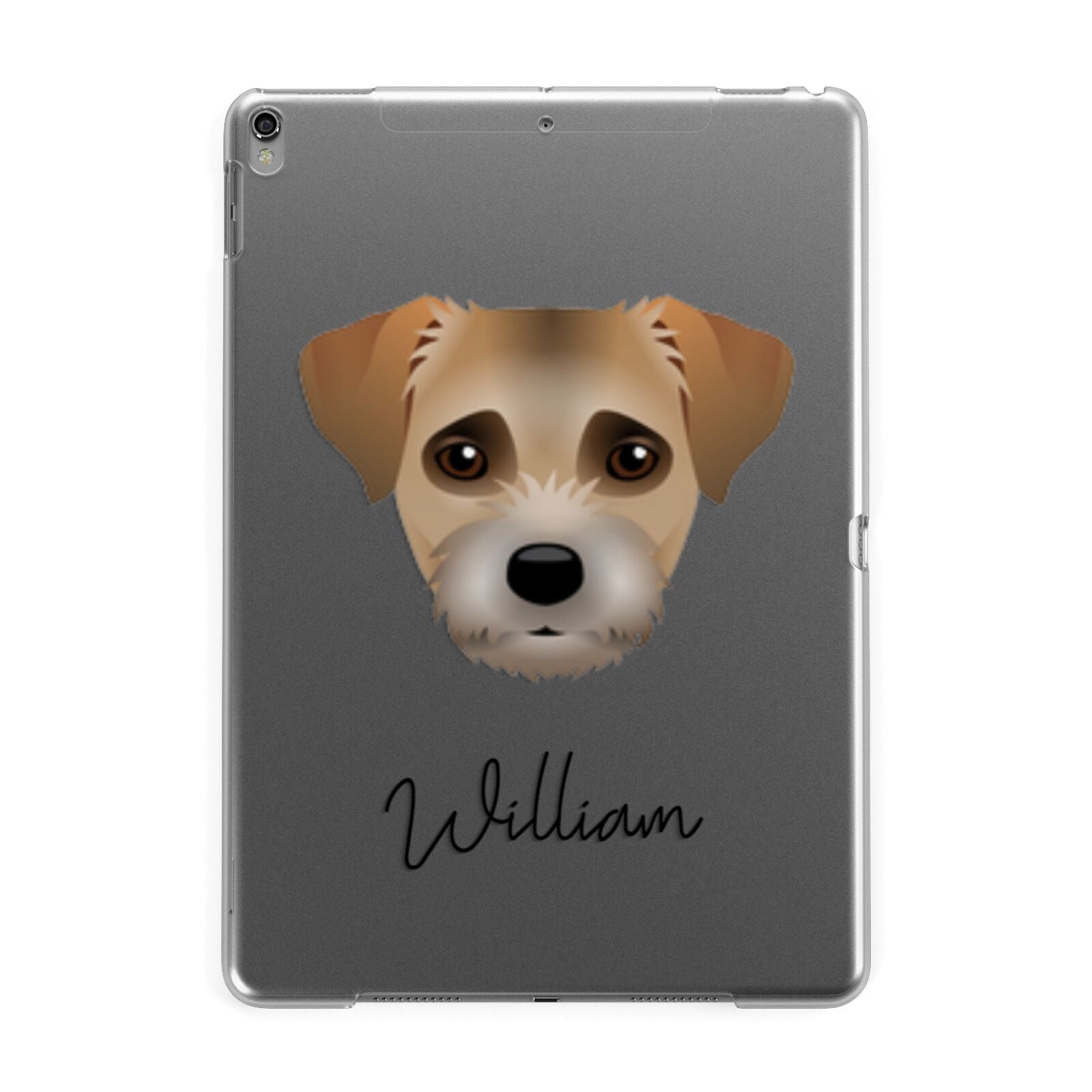 Border Terrier Personalised Apple iPad Grey Case